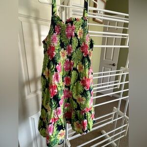 Floral Sundress with Pink and Green Pattern